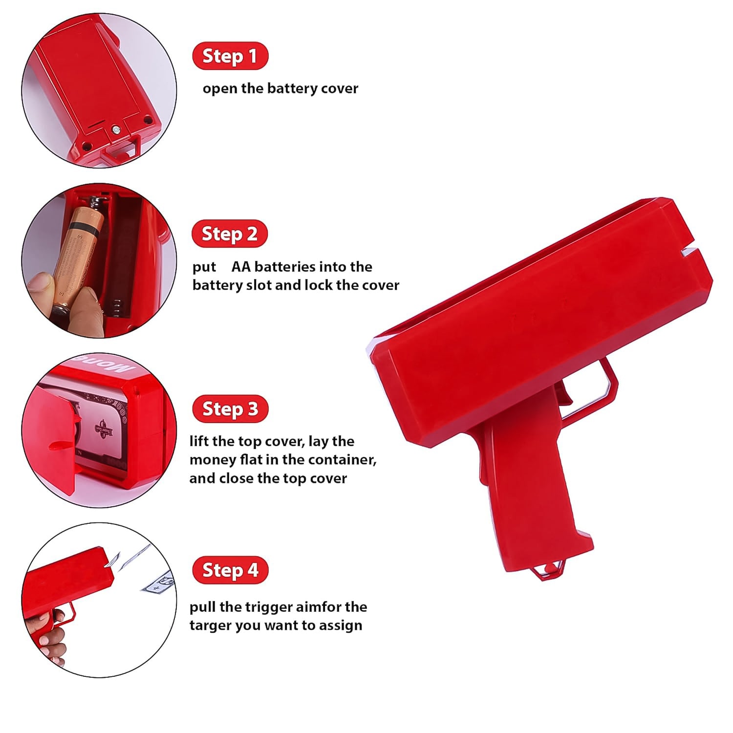 Money Gun Shooter Cash Spray for Party,Wedding, Birthday Money Gun Shooter Cash Spray for Party,Wedding, Birthday